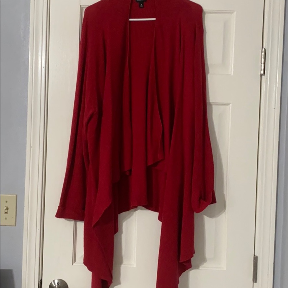 Red cardigan